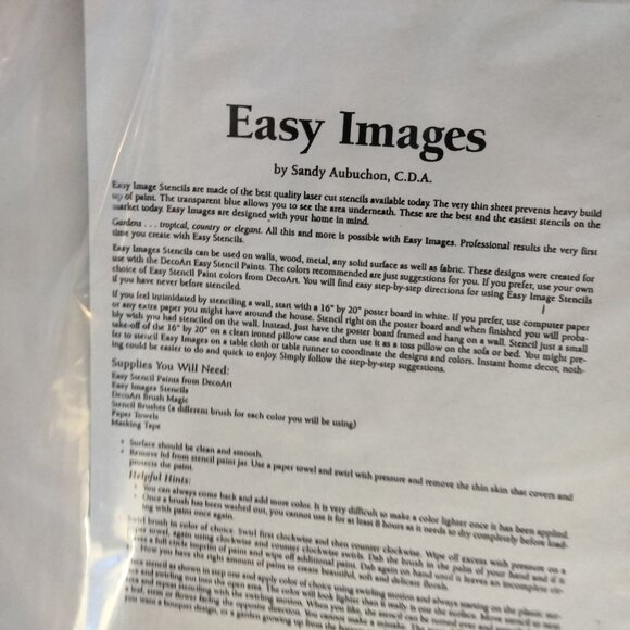 Sandy Aubuchon Stencil Sword Fern Flower Easy Art Productions Free Form SA02 - Picture 5 of 8